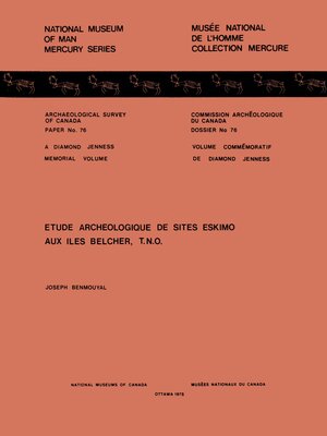 cover image of Étude archéologique de sites Eskimo aux îles Belcher, T.N.O.